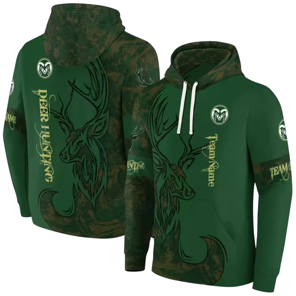 custom colorado state rams deer silhouette green hoodie fashion forward custom colorado state rams deer silhouette green hoodie fashion forward