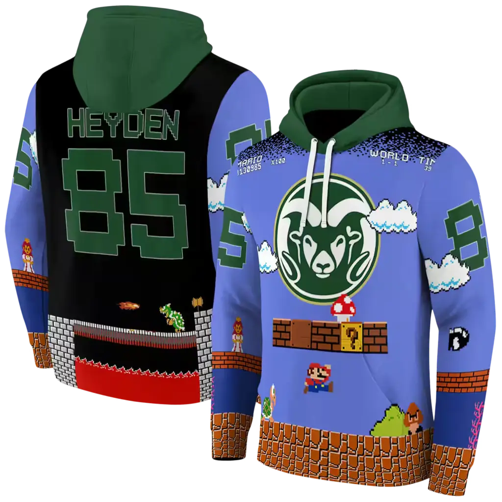 custom colorado state rams mario blue black hoodie fashion forward custom colorado state rams mario blue black hoodie fashion forward