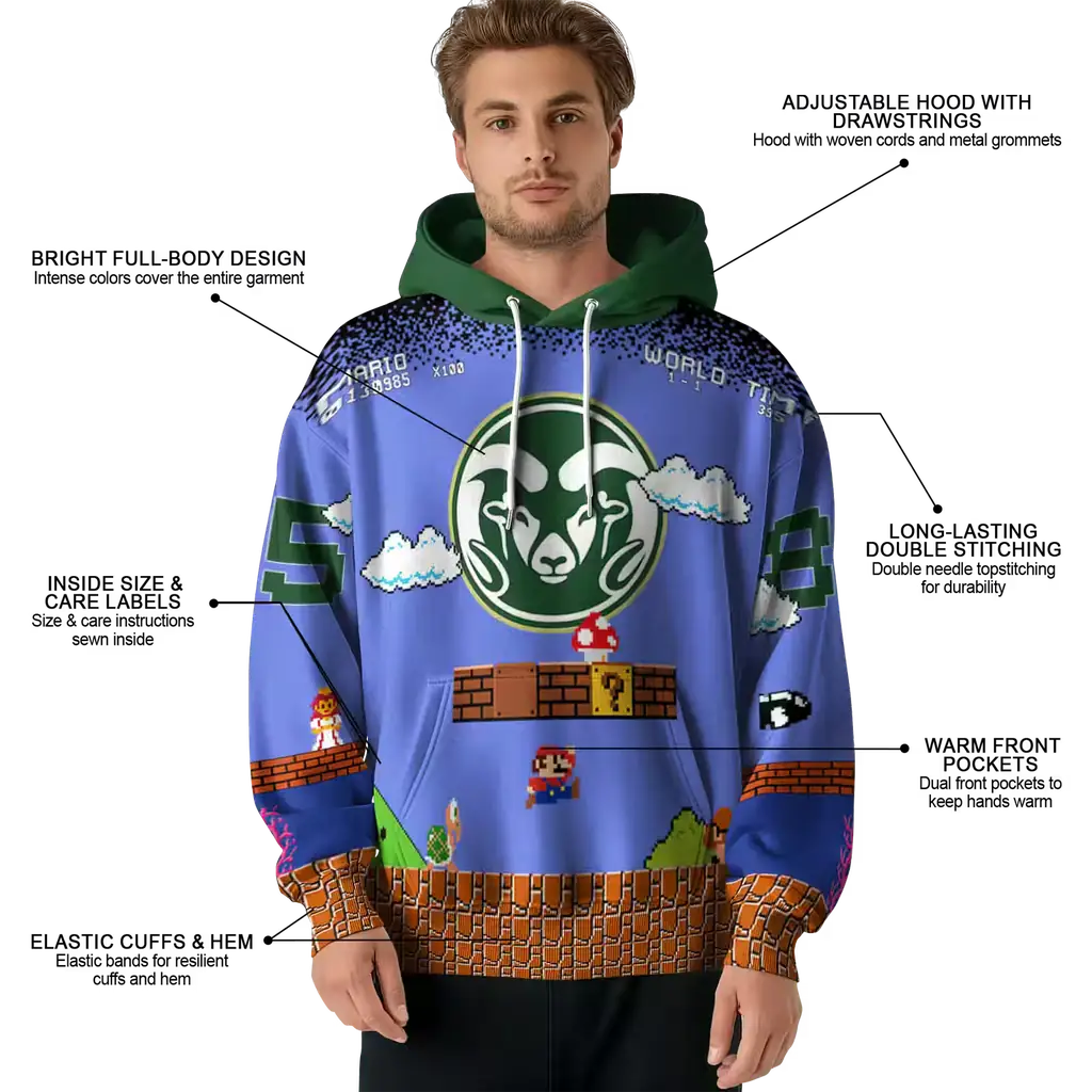 custom colorado state rams mario blue black hoodie latest model custom colorado state rams mario blue black hoodie latest model