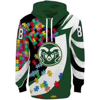 custom colorado state rams puzzle pieces green hoodie best selling
