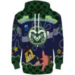 custom colorado state rams spongebob patrick star green navy hoodie best selling