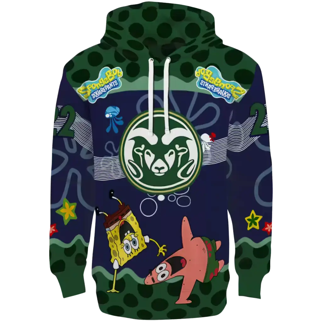 custom colorado state rams spongebob patrick star green navy hoodie best selling custom colorado state rams spongebob patrick star green navy hoodie best selling