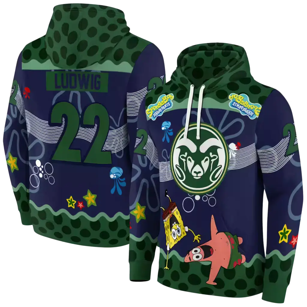 custom colorado state rams spongebob patrick star green navy hoodie fashion forward custom colorado state rams spongebob patrick star green navy hoodie fashion forward