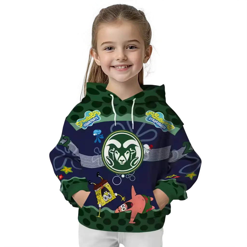 custom colorado state rams spongebob patrick star green navy hoodie top rated custom colorado state rams spongebob patrick star green navy hoodie top rated