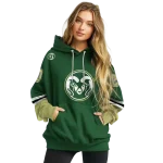 custom colorado state rams striped sleeves green hoodie best selling