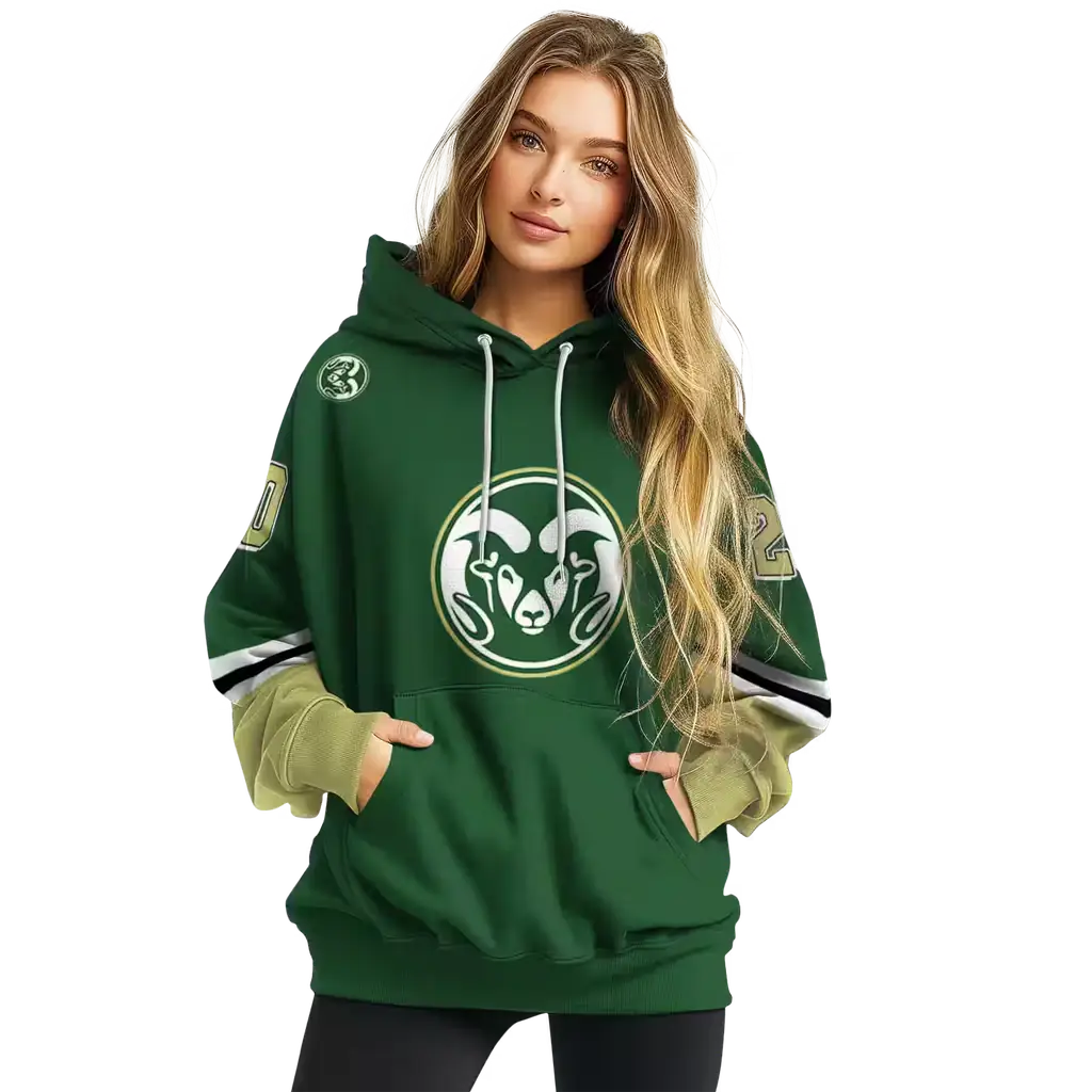 custom colorado state rams striped sleeves green hoodie high quality custom colorado state rams striped sleeves green hoodie high quality