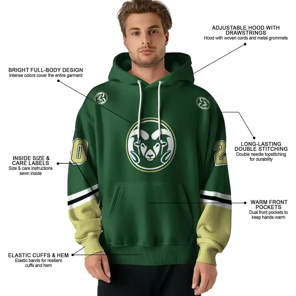 custom colorado state rams striped sleeves green hoodie latest model custom colorado state rams striped sleeves green hoodie latest model