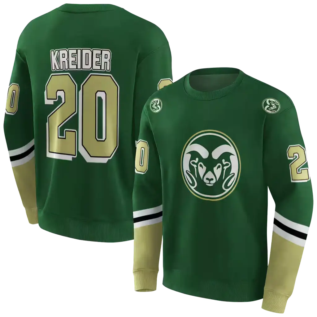 custom colorado state rams striped sleeves green hoodie premium grade custom colorado state rams striped sleeves green hoodie premium grade