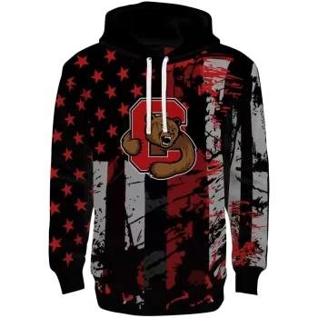 custom cornell big red distressed flag red black hoodie best selling