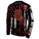 custom cornell big red distressed flag red black hoodie best selling