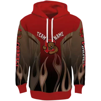 custom cornell big red flame design red hoodie best selling
