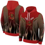 custom cornell big red flame design red hoodie best selling