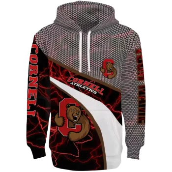 custom cornell big red hexagonal mesh red black gray hoodie best selling