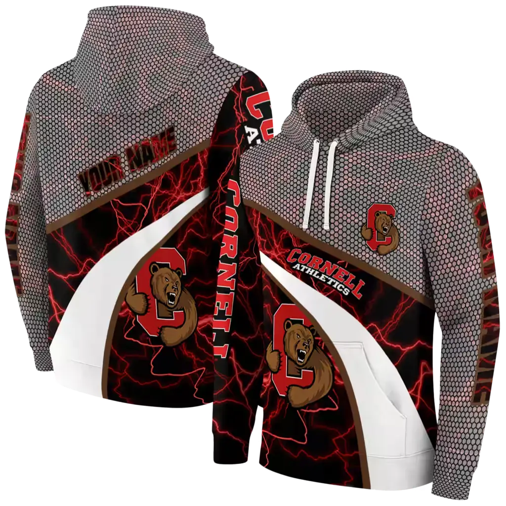 custom cornell big red hexagonal mesh red black gray hoodie fashion forward custom cornell big red hexagonal mesh red black gray hoodie fashion forward