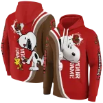custom cornell big red peeking snoopy red hoodie best selling