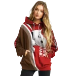 custom cornell big red peeking snoopy red hoodie best selling