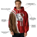 custom cornell big red peeking snoopy red hoodie best selling
