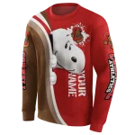 custom cornell big red peeking snoopy red hoodie best selling