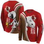 custom cornell big red peeking snoopy red hoodie best selling