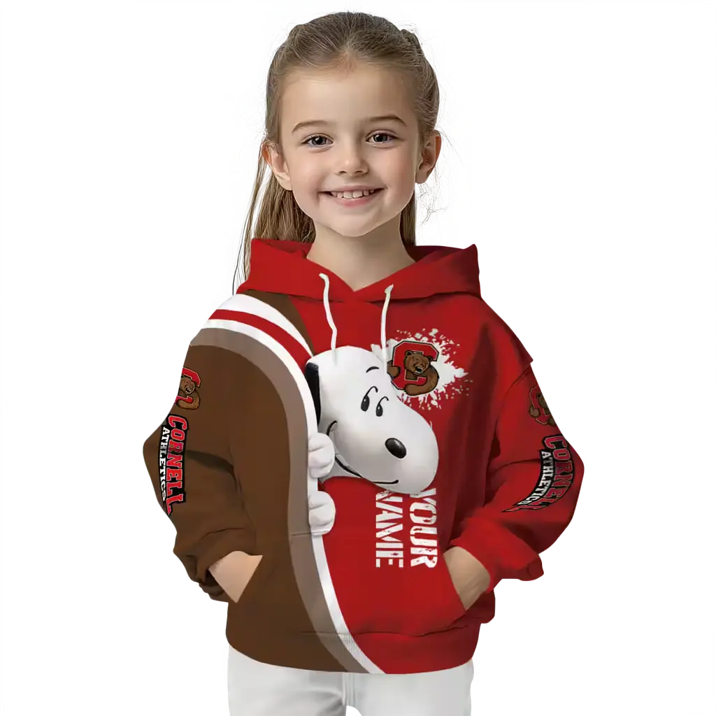 custom cornell big red peeking snoopy red hoodie top rated custom cornell big red peeking snoopy red hoodie top rated