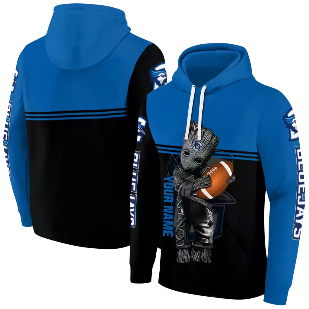 custom creighton bluejays baby groot blue black hoodie fashion forward custom creighton bluejays baby groot blue black hoodie fashion forward
