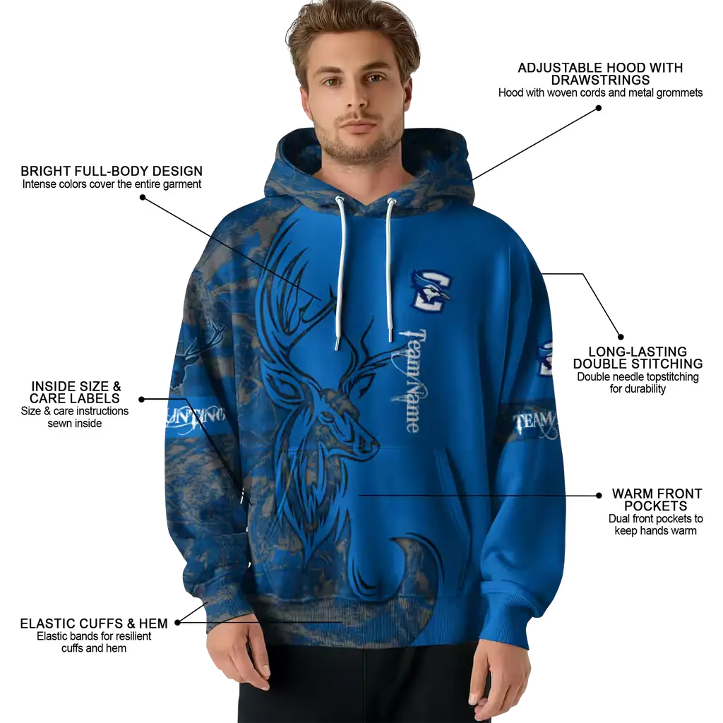 custom creighton bluejays deer silhouette blue hoodie latest model custom creighton bluejays deer silhouette blue hoodie latest model