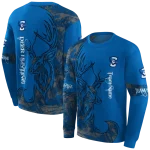 custom creighton bluejays deer silhouette blue hoodie best selling