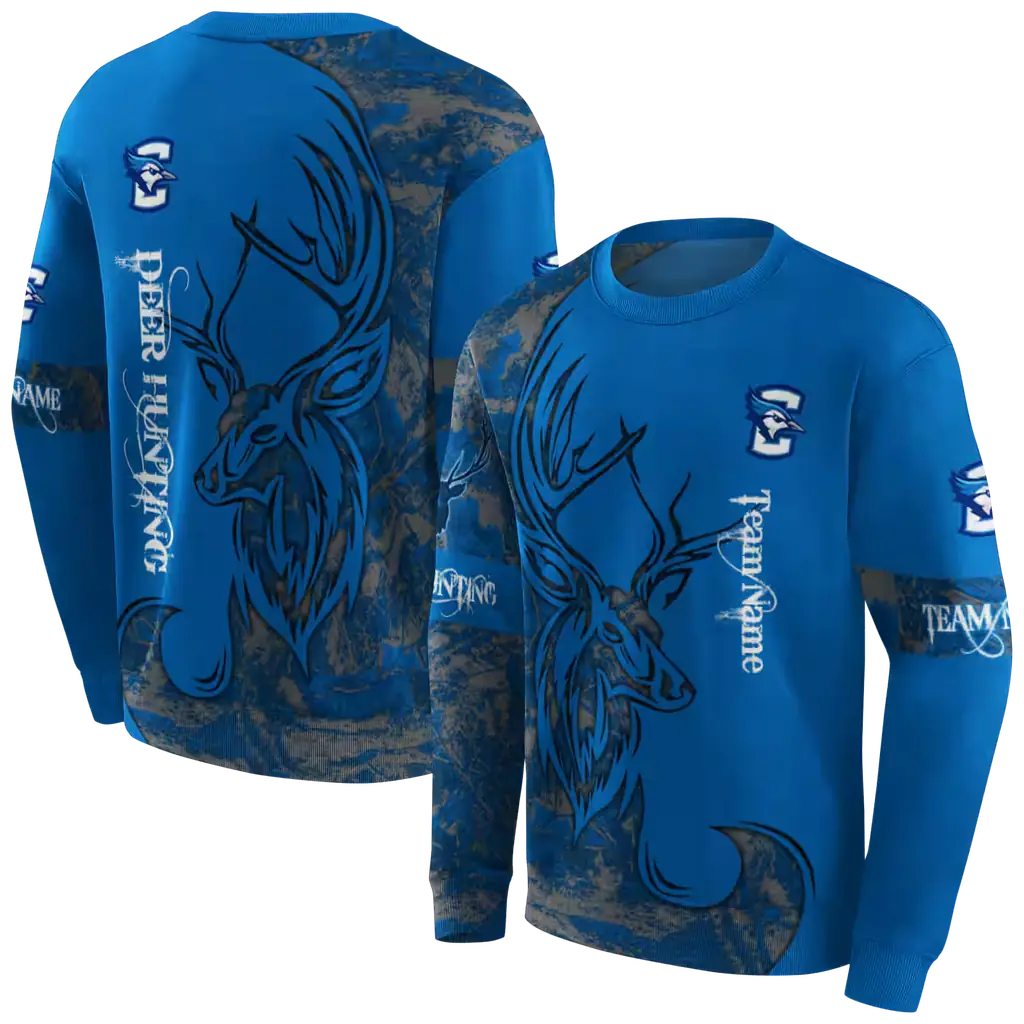 custom creighton bluejays deer silhouette blue hoodie premium grade custom creighton bluejays deer silhouette blue hoodie premium grade
