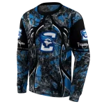 custom creighton bluejays hunting theme blue black hoodie best selling