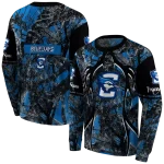 custom creighton bluejays hunting theme blue black hoodie best selling