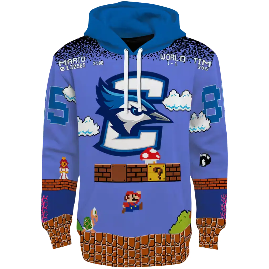 custom creighton bluejays mario blue black hoodie best selling custom creighton bluejays mario blue black hoodie best selling