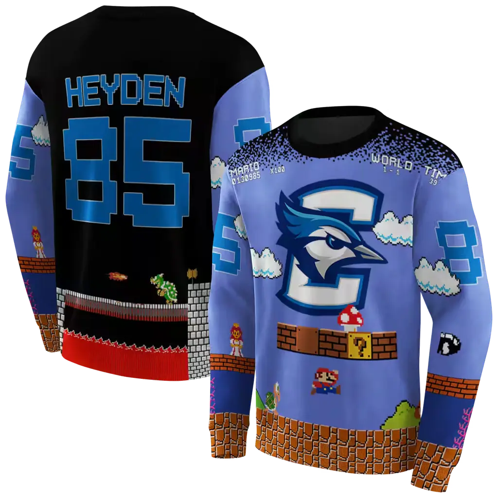 custom creighton bluejays mario blue black hoodie premium grade custom creighton bluejays mario blue black hoodie premium grade