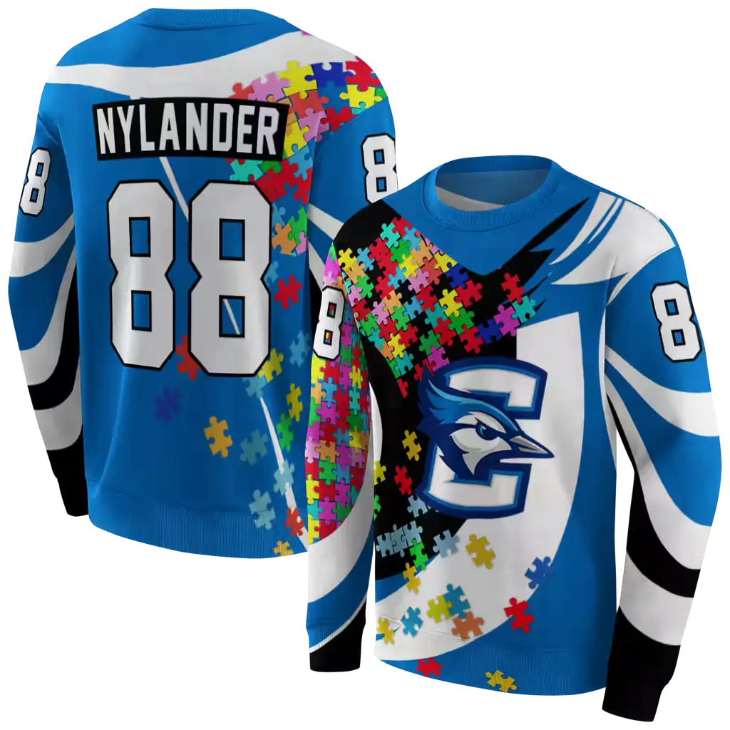 custom creighton bluejays puzzle pieces blue hoodie premium grade custom creighton bluejays puzzle pieces blue hoodie premium grade