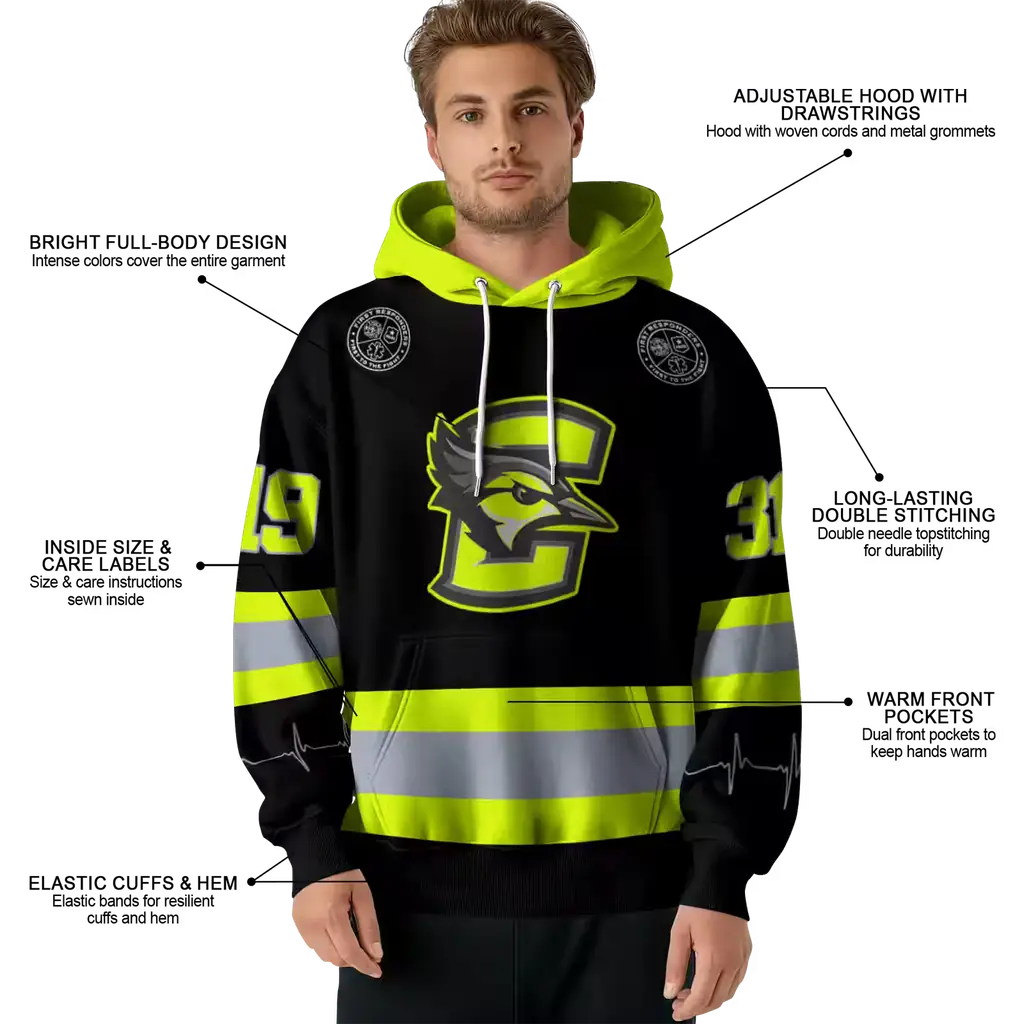 custom creighton bluejays safety motif black neon green hoodie latest model custom creighton bluejays safety motif black neon green hoodie latest model