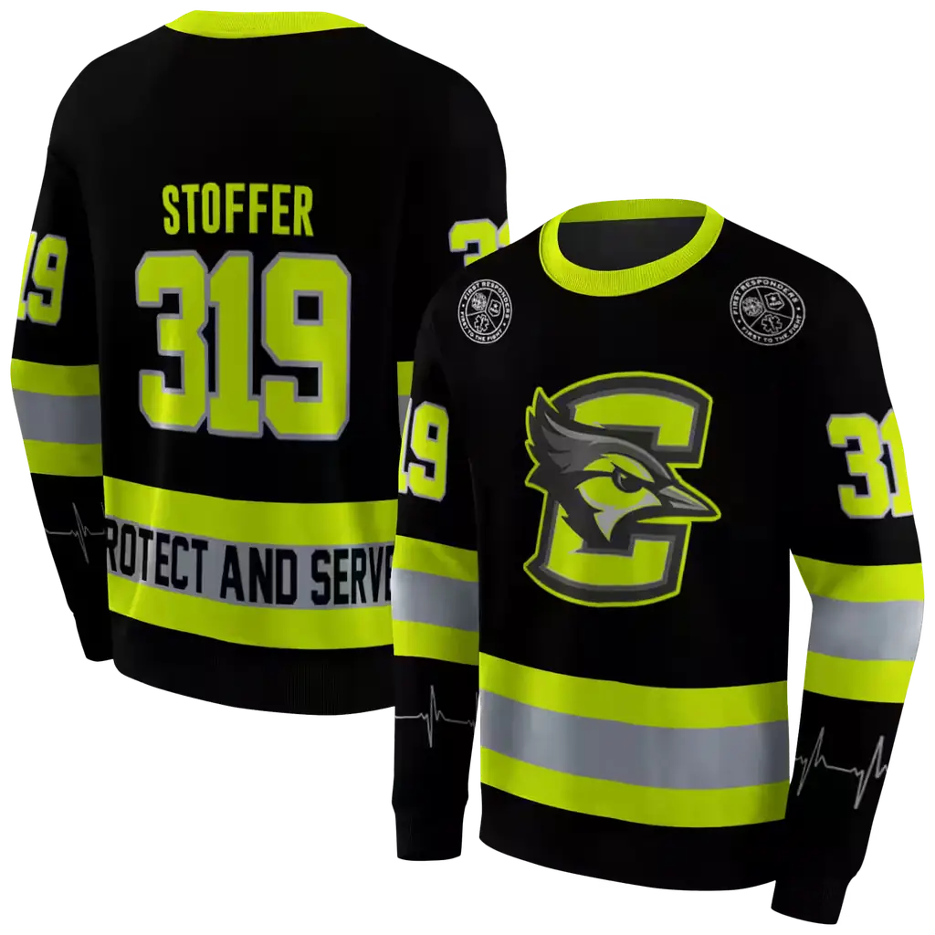 custom creighton bluejays safety motif black neon green hoodie premium grade custom creighton bluejays safety motif black neon green hoodie premium grade