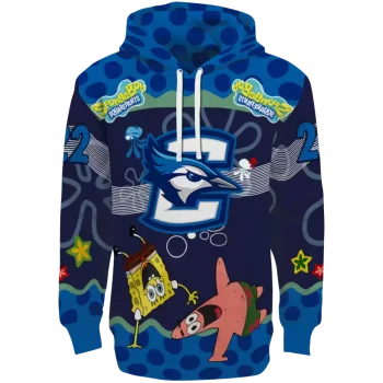 custom creighton bluejays spongebob patrick star blue navy hoodie best selling