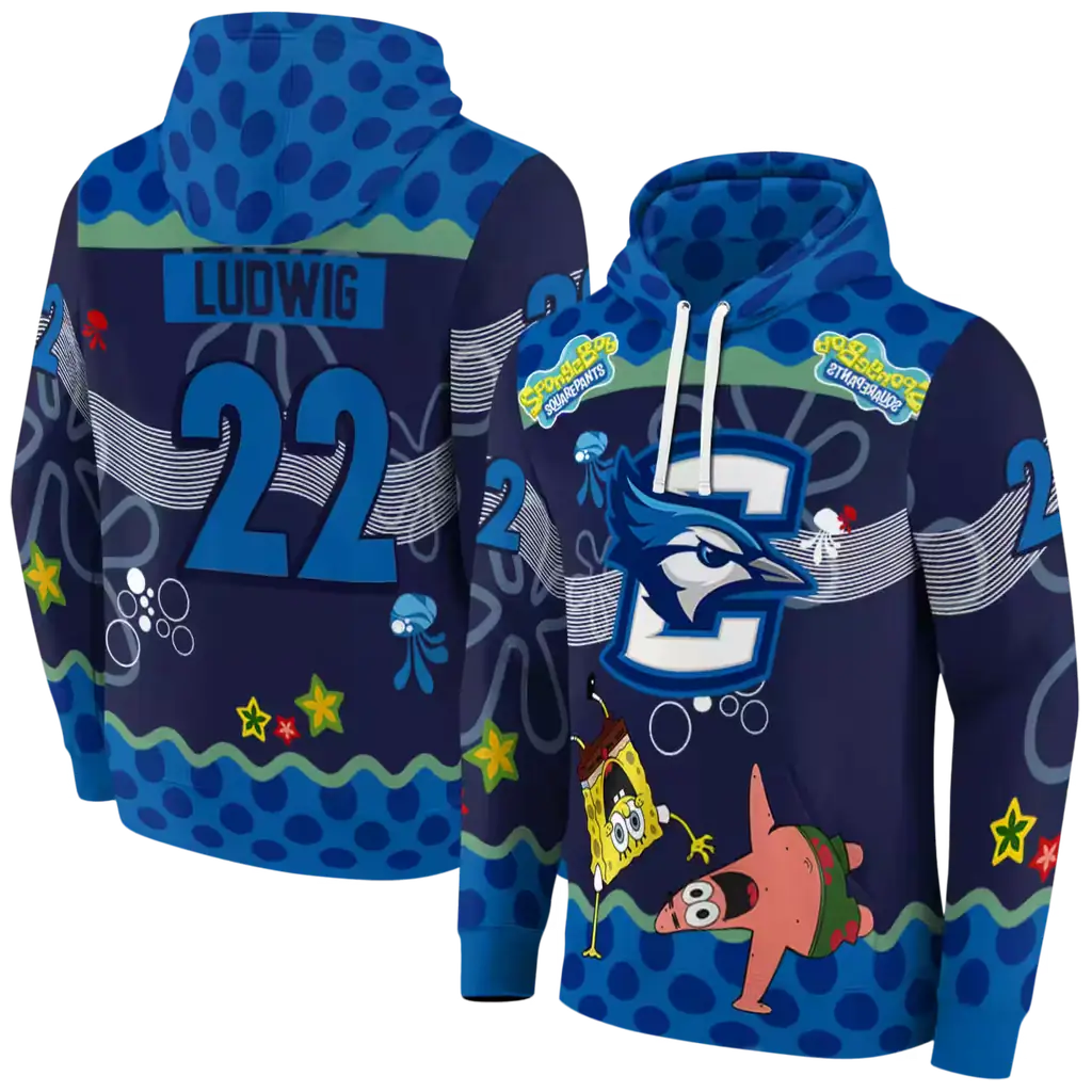 custom creighton bluejays spongebob patrick star blue navy hoodie fashion forward custom creighton bluejays spongebob patrick star blue navy hoodie fashion forward