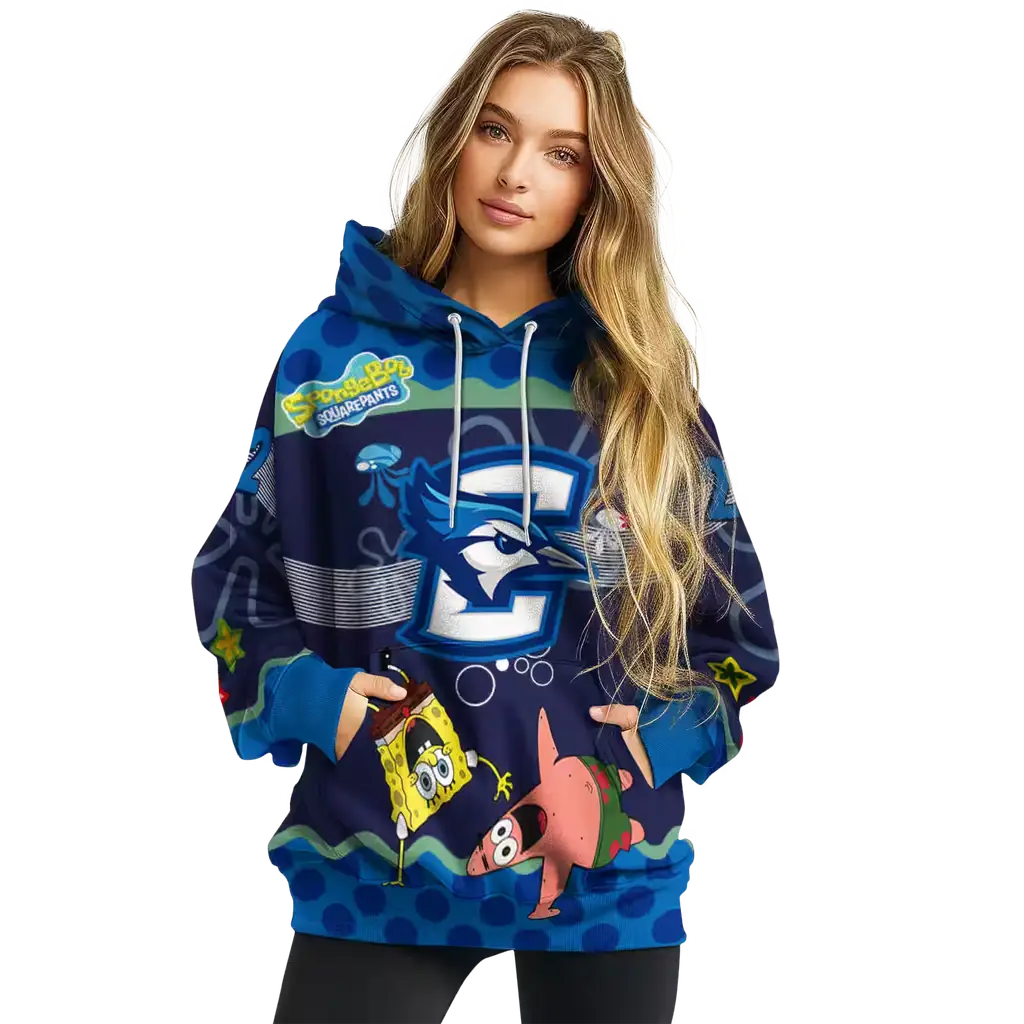 custom creighton bluejays spongebob patrick star blue navy hoodie high quality custom creighton bluejays spongebob patrick star blue navy hoodie high quality
