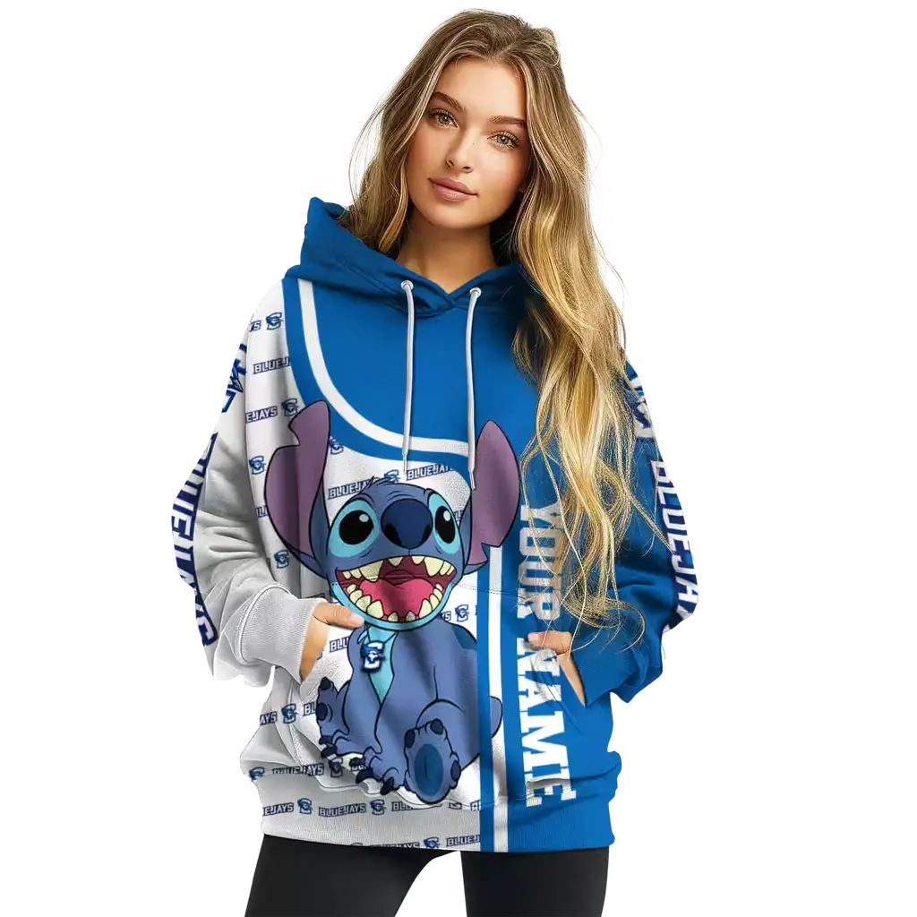 custom creighton bluejays stitch blue hoodie high quality custom creighton bluejays stitch blue hoodie high quality