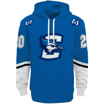 custom creighton bluejays striped sleeves blue hoodie best selling