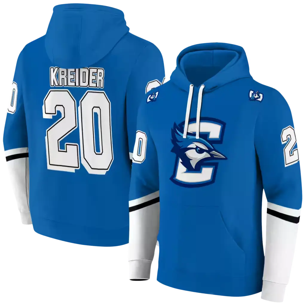 custom creighton bluejays striped sleeves blue hoodie fashion forward custom creighton bluejays striped sleeves blue hoodie fashion forward