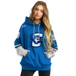 custom creighton bluejays striped sleeves blue hoodie best selling
