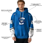 custom creighton bluejays striped sleeves blue hoodie best selling