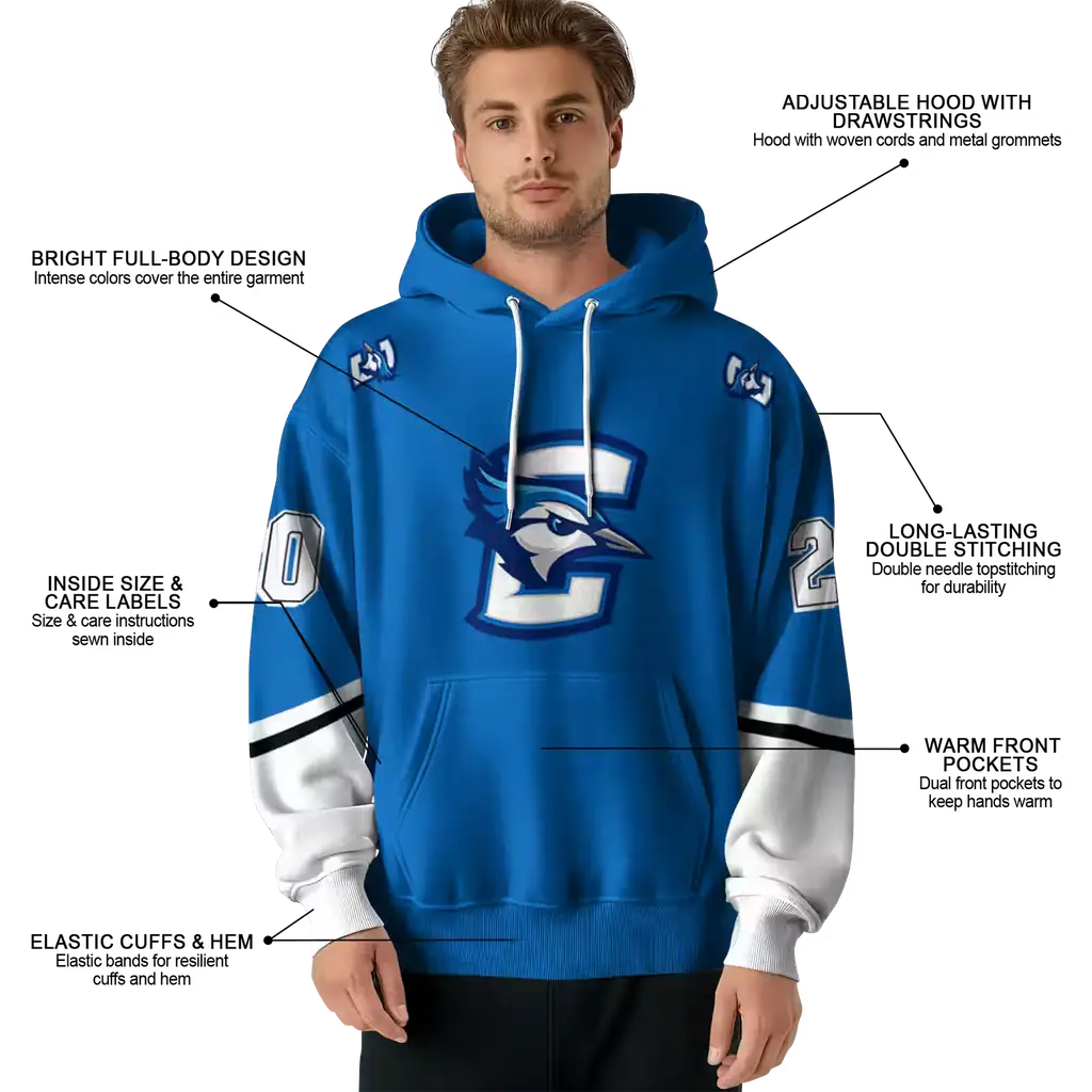 custom creighton bluejays striped sleeves blue hoodie latest model custom creighton bluejays striped sleeves blue hoodie latest model