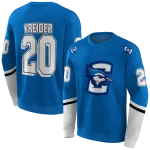 custom creighton bluejays striped sleeves blue hoodie best selling