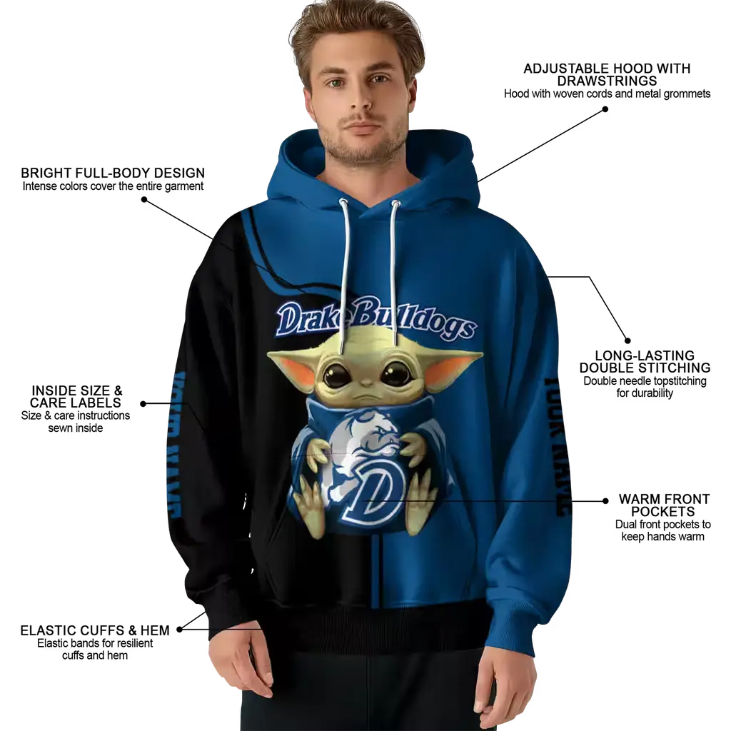 custom drake bulldogs baby yoda blue black hoodie latest model custom drake bulldogs baby yoda blue black hoodie latest model