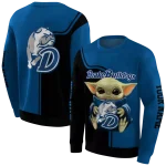 custom drake bulldogs baby yoda blue black hoodie best selling