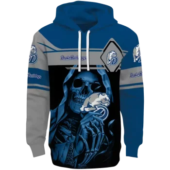 custom drake bulldogs grim reaper blue black hoodie best selling