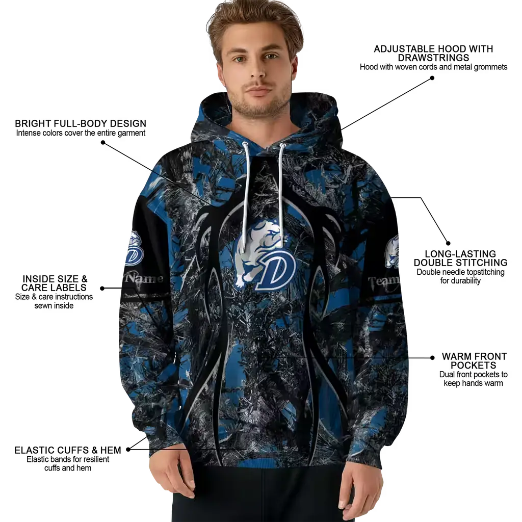 custom drake bulldogs hunting theme blue black hoodie latest model custom drake bulldogs hunting theme blue black hoodie latest model