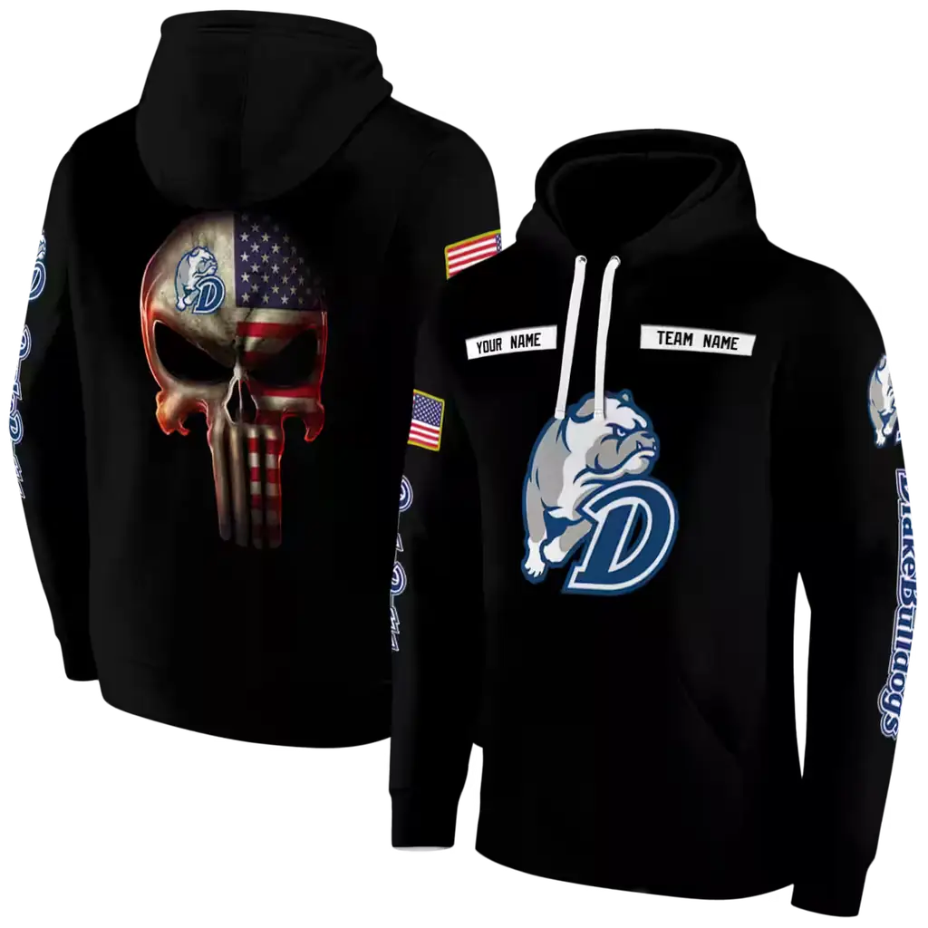 custom drake bulldogs punisher skull black hoodie fashion forward custom drake bulldogs punisher skull black hoodie fashion forward